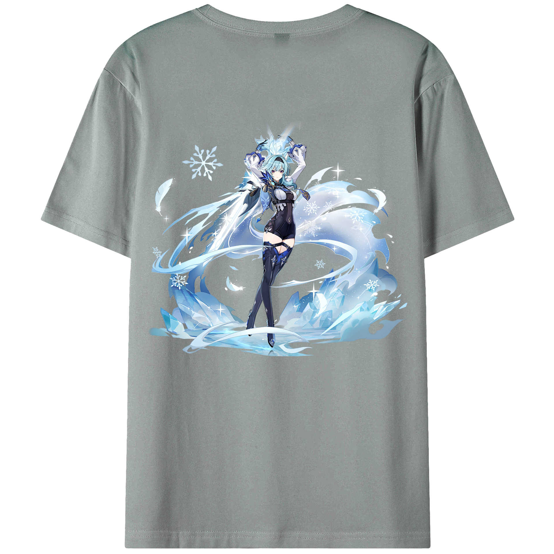 げんし神 优菈 ゆうら genshin Yūra 綿100％ メンズ半袖Tシャツ（バックプリント） 通気性